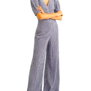 🆕 Staud Fraise Gingham Seersucker Jumpsuit